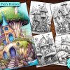 12 Ocean Fairy Houses Coloring Page