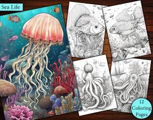 12 Sea Life Coloring Page