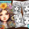 12 Young Flower Girl Coloring Page