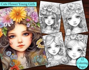 12 Young Flower Girl Coloring Page