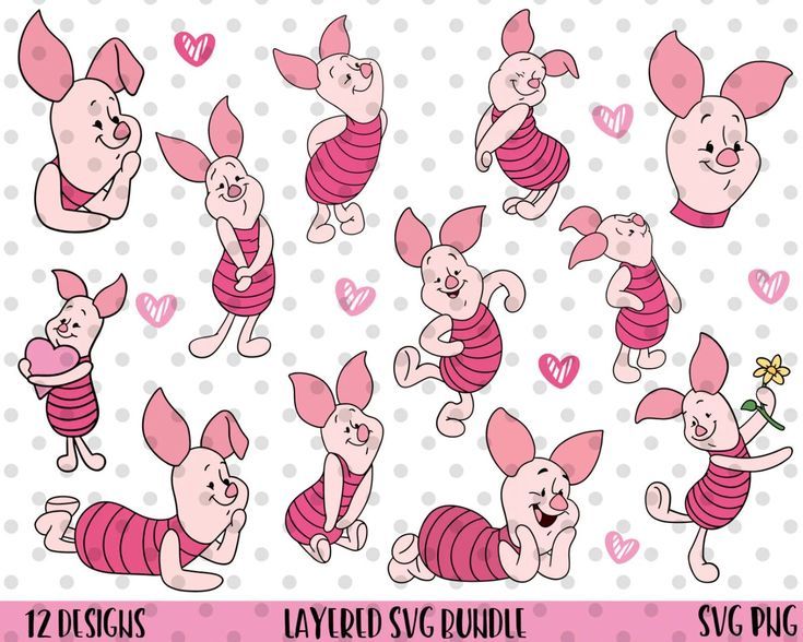 12pcs Piglet SVG Bundle, Disney SVG 12pcs Piglet SVG Bundle, Disney SVG