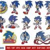 13 Sonic Blue Cartoon Embroidery Design