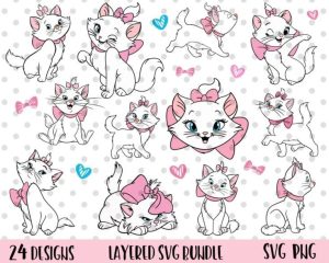 24pcs Marie SVG Bundle, Marie Cat svg
