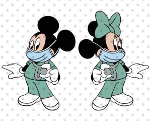 2pcs Essential Worker svg, Mickey Nurse svg, Quarantine svg