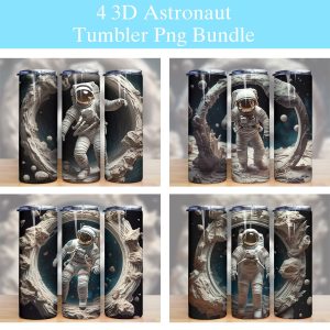 3d Astronaut Universe Tumbler Png