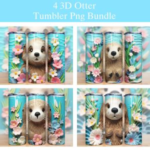 3d Baby Sea Otter Tumbler Png