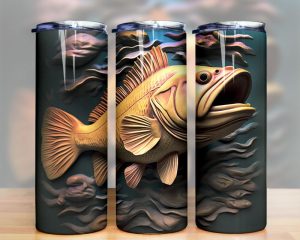 3d Bass Fish Tumbler Png