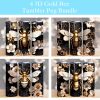 3d Bee Honeycomb Black And Gold Tumbler Png