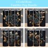 3d Black Rose Gold Tumbler Png