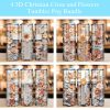 3d Christian Cross Floral Tumbler Png