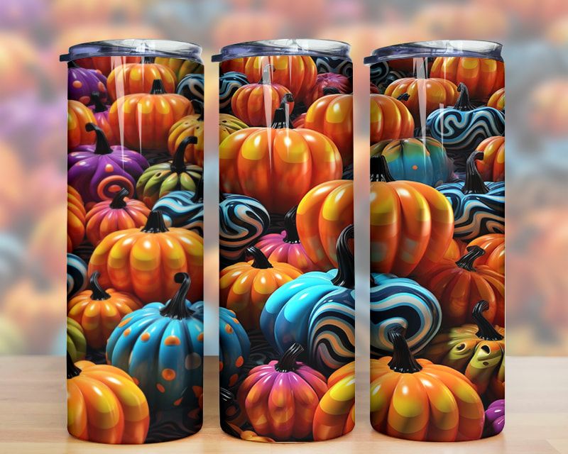 3d Colorful Pumpkins Tumbler Png 3d Colorful Pumpkins Tumbler Png