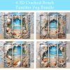 3d Cracked Wall Beach Seashell Tumbler Png