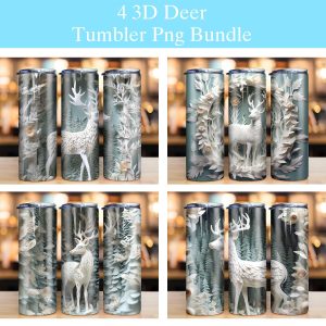 3d Deer Forest Tumbler Png