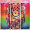 3d Dreamcatcher Neon Rainbow Tumbler Png