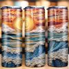 3d Embroidered Ocean Sunset Tumbler Png