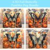 3d Fall Butterfly Tumbler Png