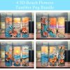 3d Flowers Beach Landscape Tumbler Png