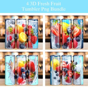3d Fresh Fruit Summer Tumbler Png