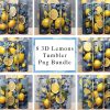 3d Fruist Lemons And Blueberries Tumbler Png