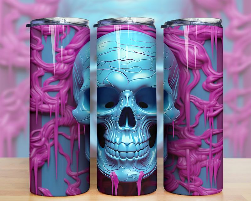 3d Halloween Creepy Fluro Skull Tumbler Png 3d Halloween Creepy Fluro Skull Tumbler Png