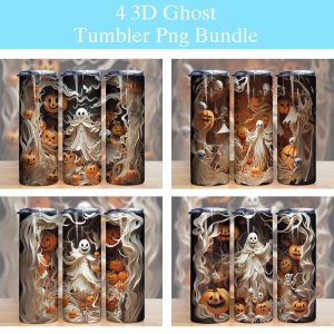 3d Halloween Ghost Tumbler Png