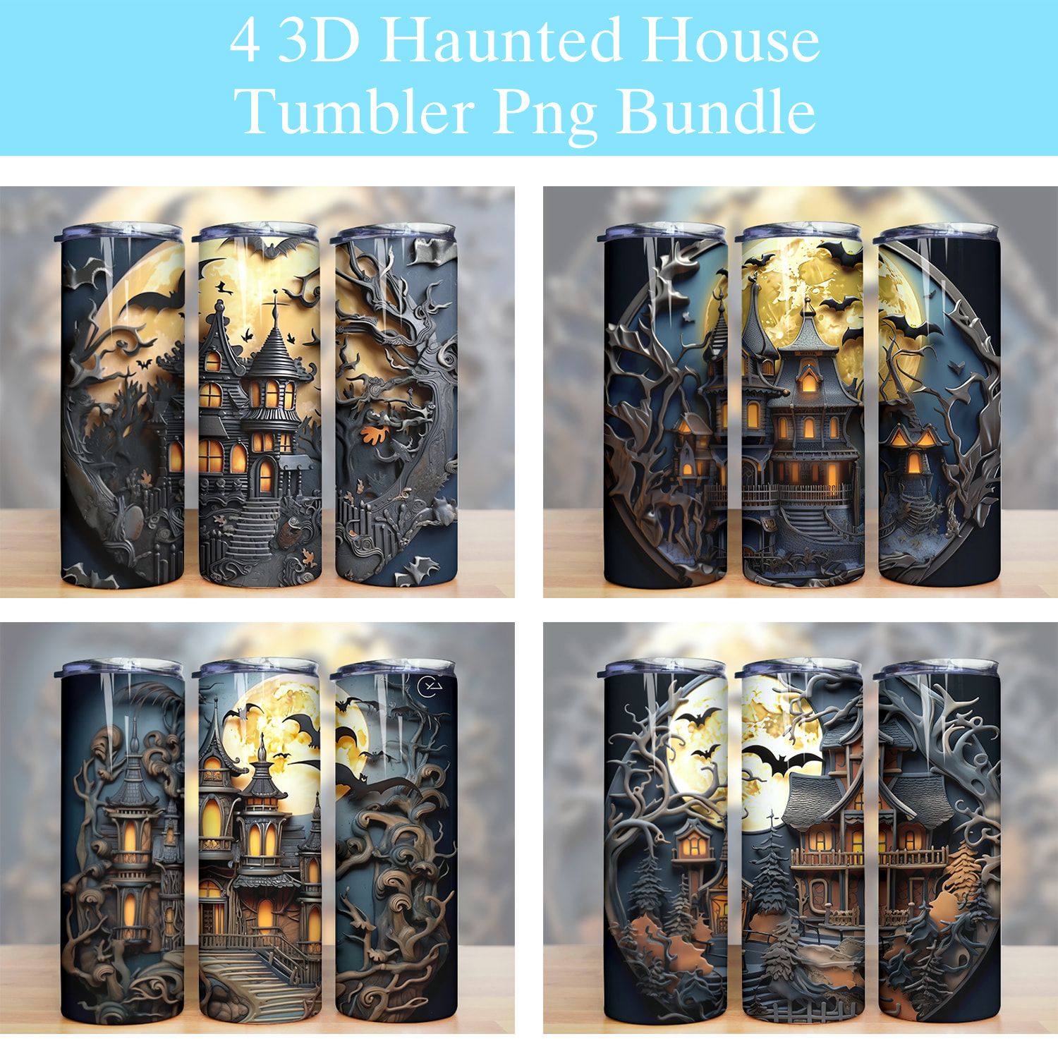 3d Halloween Haunted House Tumbler Png 3d Halloween Haunted House Tumbler Png