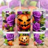 3d Halloween Pumpkin 40 Oz 2 Piece Tumbler Wrap