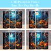 3d Halloween Pumpkin Forest Tumbler Png