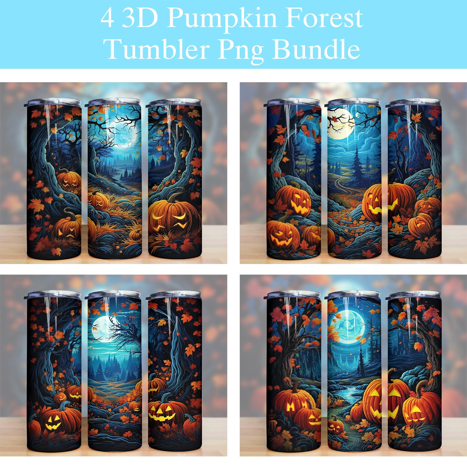 3d Halloween Pumpkin Forest Tumbler Png 3d Halloween Pumpkin Forest Tumbler Png