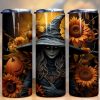 3d Halloween Witch Tumbler Png