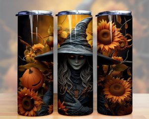 3d Halloween Witch Tumbler Png