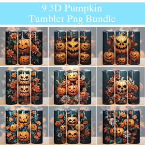 3d Hallowene Pumpkin Tumbler Png