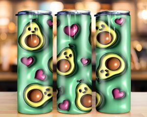 3d Inflated Avocado Tumbler Png