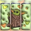 3d Inflated Baby Yoda Tumbler Png