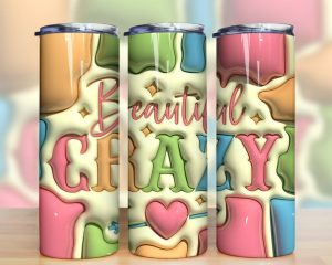 3d Inflated Beautiful Crazy Tumbler Png