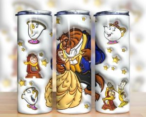 3d Inflated Beauty And The Beast Tumbler Png