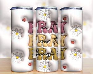3d Inflated Biber Verse Pray On It Tumbler Png