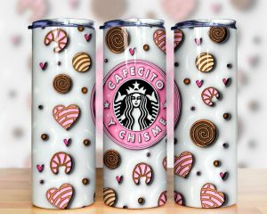 3d Inflated Cafecito Y Chisme Tumbler Png