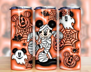 3d Inflated Cartoon Character Mickey Halloween Tumbler Png