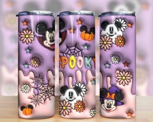 3d Inflated Cartoon Halloween Mickey Retro Tumbler Png