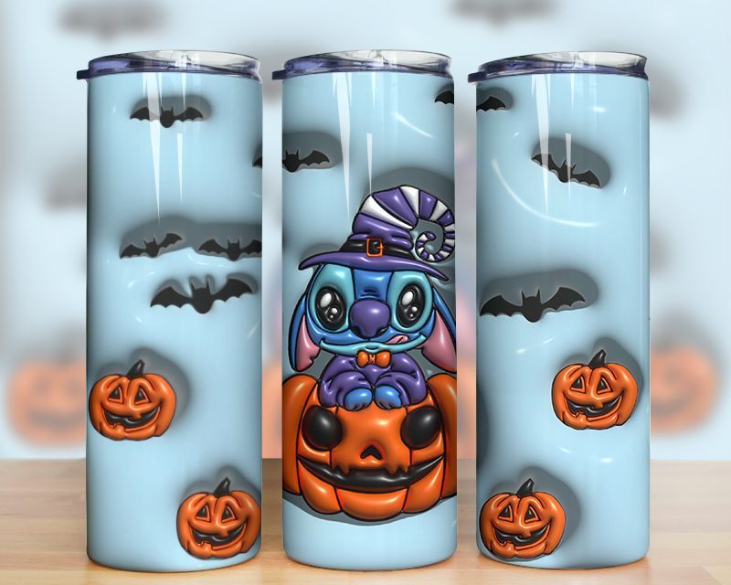 3d Inflated Cartoon Stitch Pumpkin Tumbler Png 3d Inflated Cartoon Stitch Pumpkin Tumbler Png