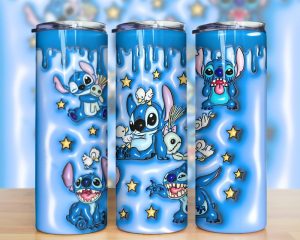 3d Inflated Cartoon Stitch Tumbler Png