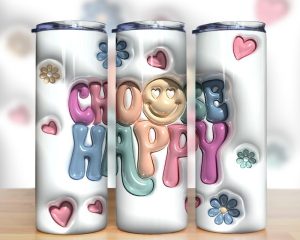3d Inflated Choose Happy Tumbler Png