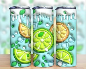 3d Inflated Cocktail Lime Tumbler Png