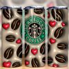 3d Inflated Coffee Pink Heart Tumbler Png