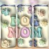 3d Inflated Dog Mom Flowers Tumbler Png