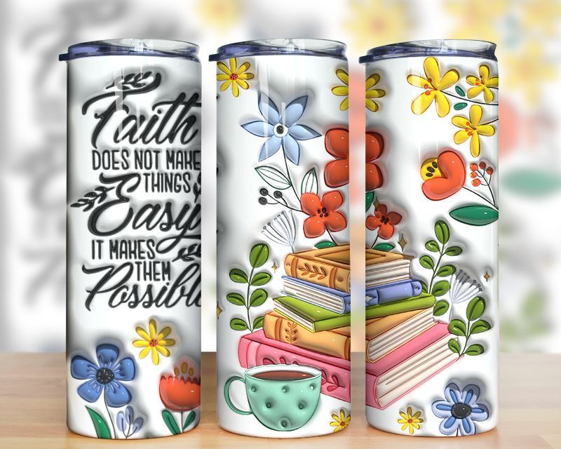 3d Inflated Faith Flowers Tumbler Png 3d Inflated Faith Flowers Tumbler Png