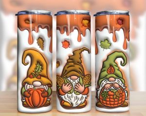 3d Inflated Fall Gnome Tumbler Png