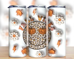 3d Inflated Fall Vibes Tumbler Png