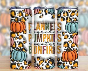 3d Inflated Flannels Pumpkins Tumbler Png